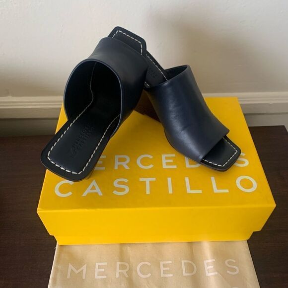 Mercedes Castillo top grain soft leather upper, lining wedge sandal size 8,5 - Picture 4 of 16